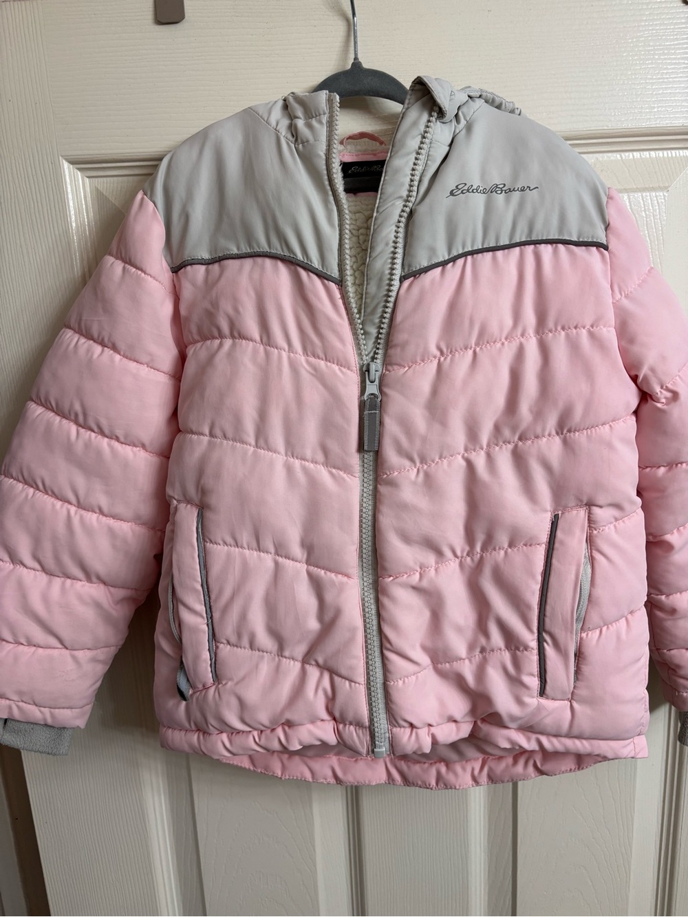 Eddie Bauer Kids' Pink & Light Gray Puffer Coat